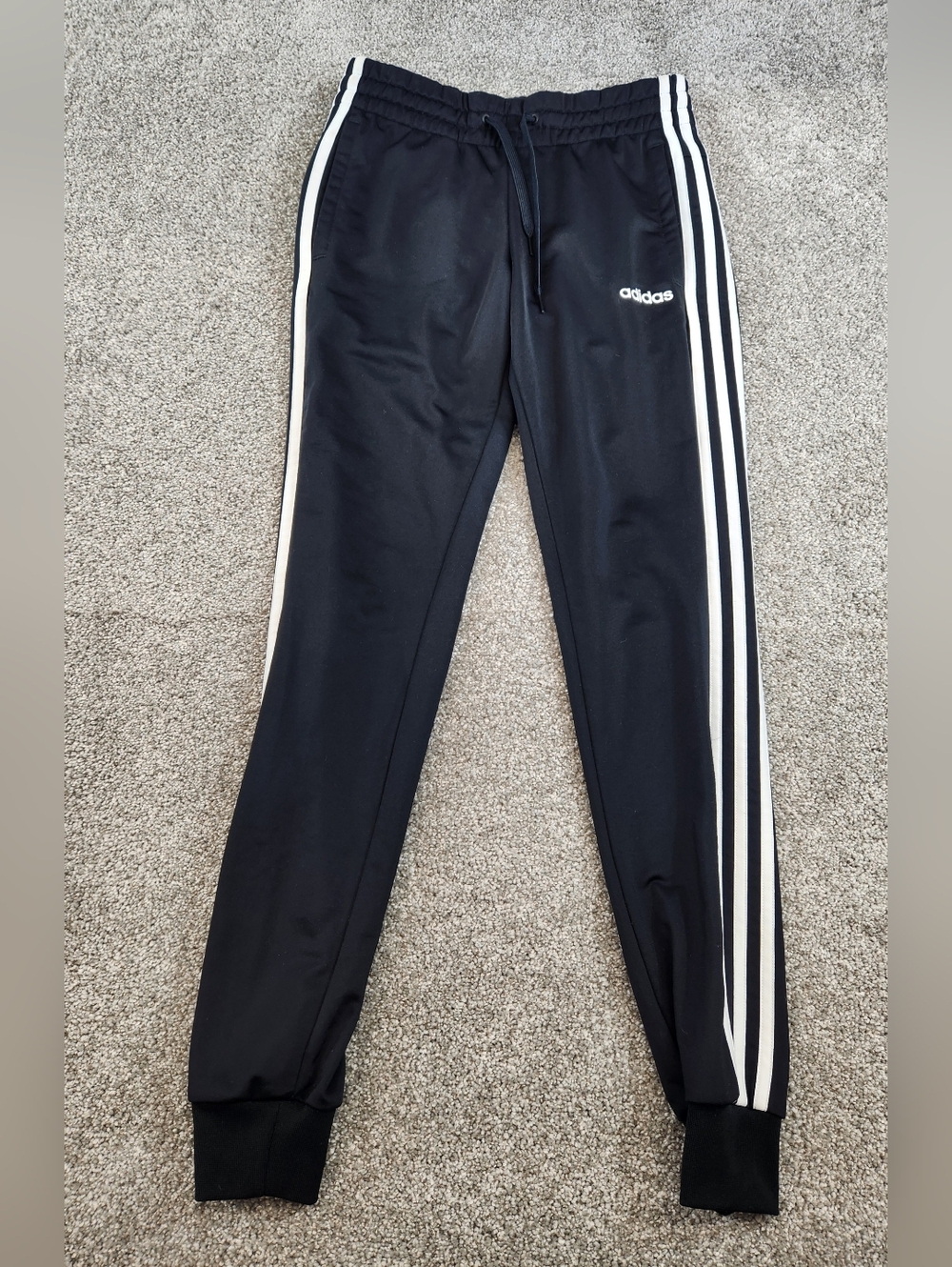 adidas Women's 3-Stripe Fleece Joggers Black/White Size XS